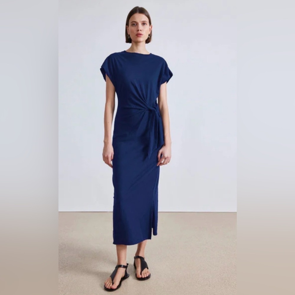Apiece Apart Vanina Cinched Waist Dress Indigo